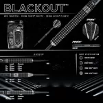 Sada steel šipek Winmau Blackout 24g, 90% wolfram