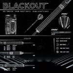 Šipky Winmau steel BLACK OUT 22g, 90% wolfram