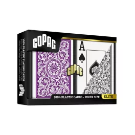   Karty na poker 100% plast, COPAG 1546, Jumbo index, fialovo-šedý duo pack