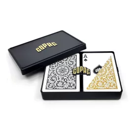 Pokerové karty COPAG 1546 Kanasta, 100% plast, černo-zlatý dvojitý balíček