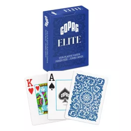 Hrací karty Copag Elite Poker Jumbo Big index 100% plastové, modré