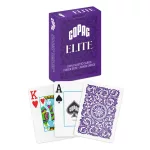 Hrací karty Copag Elite Poker Jumbo Big index 100% plastové, fialové