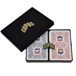 Karty na poker 100% plast, WSOP, index Jumbo, červeno-černý duo pack