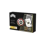 Hrací karty Copag Texas Hold'em poker černé GOLD Range 100% plast s Dealer žetonem