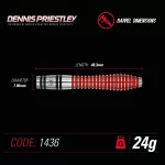 Šipky Winmau steel Dennis Priestley Special Edition 24g, 90% wolfram