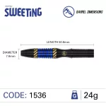 Šipky steel Winmau Rashad Sweeting 24g, 90% wolfram