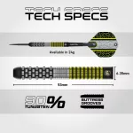 Šipky steel Winmau Cori Wiltshire 24g 90% wolfram edice Team 360
