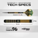 Šipky steel Winmau Brendan Dolan Signature Series 1, 23g, 90% wolfram