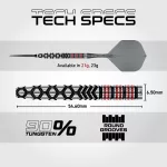 Šipky steel Winmau Fornax Tapered 21g SP 90% volfrám