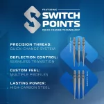 Šipky steel Winmau Lunaris Tapered 22g SP 90% wolfram