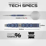 Šipky steel Winmau Lunaris Tapered 24g SP 90% wolfram