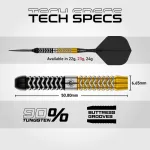 Šipky steel Winmau Exion Parallel 23g SP 90% wolfram