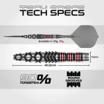 Šipky steel Winmau Fornax Torpedo 25g SP 90% wolfram