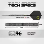 Šipky steel Winmau MvG Signature Edition 23g SP 90% wolfram