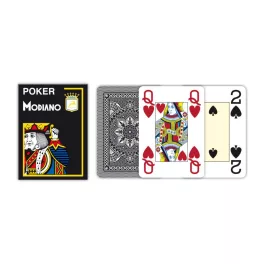   Pokerové hrací karty Modiano CRISTALLO Jumbo 100% plastové, černé