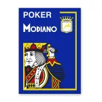 Pokerové hrací karty Modiano CRISTALLO Jumbo 100% plastové modré