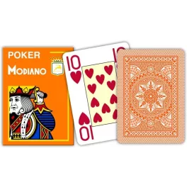 Pokrové karty Modiano CRISTALLO 100% plastové, oranžové