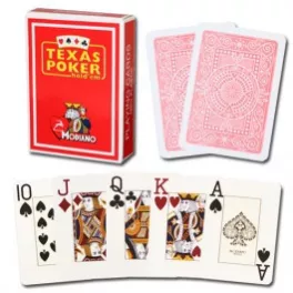   Pokrové karty Modiano TEXAS PK JUMBO 100% plastové, červené