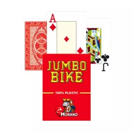 Pokrové karty Modiano BIKE TROPHY JUMBO 100% plastové, červené