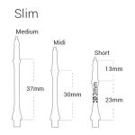 Násadky na šipky Harrows Clic krátké, aqua, Slim, 23mm