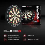 Kompletní šípkařský set, terč Winmau Blade 6, šedý surround, 2 sety šipek, startovací čára, výstup