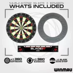 Kompletní šipkařský set Winmau BLADE 360 šedý surround, 2 sety šipek, startovací čára