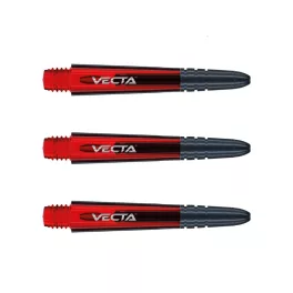 Násadky na šipky Winmau Vecta plastové s hliníkovým topem, červené, krátké