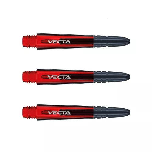 Násadky na šipky Winmau Vecta plastové s hliníkovým topem, červené, krátké