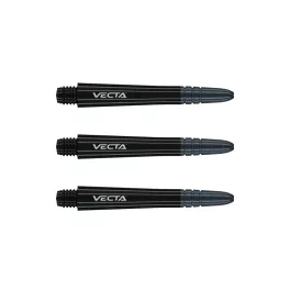 Násadky na šipky Winmau Vecta plastové s hliníkovým topem, černé, intermediate