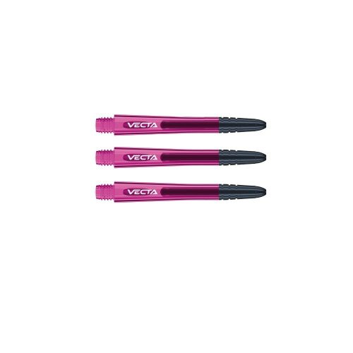 Násadky na šipky Winmau Vecta medium 40mm, růžový plast, černý hliníkový top