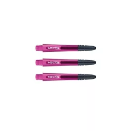Násadky na šipky Winmau Vecta intermediate 37mm, růžový plast, černý hliníkový top