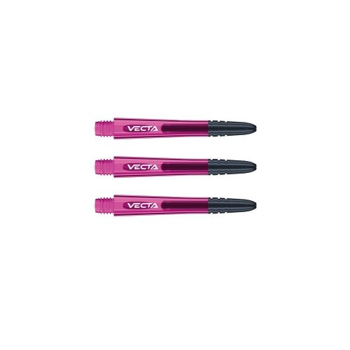 Násadky na šipky Winmau Vecta intermediate 37mm, růžový plast, černý hliníkový top