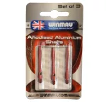 Násadky na šipky Winmau Anodised, hliníkové krátké, červené