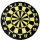 Papírový terč na šipky, žlutý