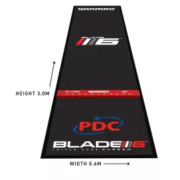   Koberec k terči na šipky Winmau Pro Zone Precision BLADE 6 černý s červenou odhozovou lištou