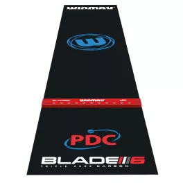 Koberec k terči na šipky Winmau Pro Zone Precision PVC černý s červenou odhozovou lištou