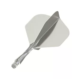 Integrované letky a násadky Winmau Fusion průhledné šedé, standardní letky a krátké násadky