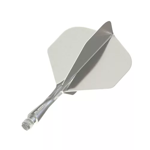 Integrované letky a násadky Winmau Fusion průhledné šedé, standardní letky a krátké násadky