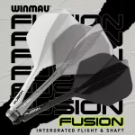Integrované letky a násadky Winmau Fusion průhledné šedé, standardní letky a krátké násadky