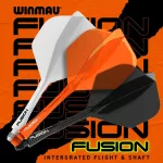 Integrované letky a násadky Winmau Fusion oranžové, No2 letky a dlouhé násadky