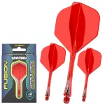 Winmau Fusion červené, No2 letky a krátké násadky