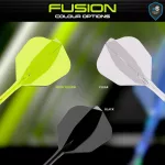 Winmau Fusion Neon Neon černé, No6 letky a krátké násadky