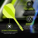 Winmau Fusion Neon Neon žluté, No6 letky a krátké násadky