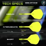 Winmau Fusion Neon Neon žluté, No6 letky a krátké násadky