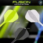 Winmau Fusion Neon žluté, No6 letky a dlouhé násadky