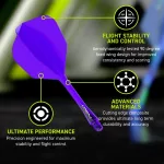 Winmau Fusion fialové, integrované No6 letky a střední násadky
