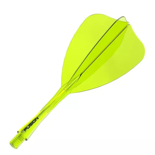 Winmau Fusion Arrow průhledné žluté integrované letky a střední násadky