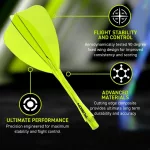 Winmau Fusion Arrow průhledné žluté integrované letky a střední násadky