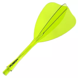   Winmau Fusion Arrow průhledné žluté integrované letky a dlouhé násadky