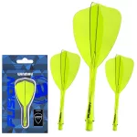 Winmau Fusion Arrow průhledné žluté integrované letky a dlouhé násadky